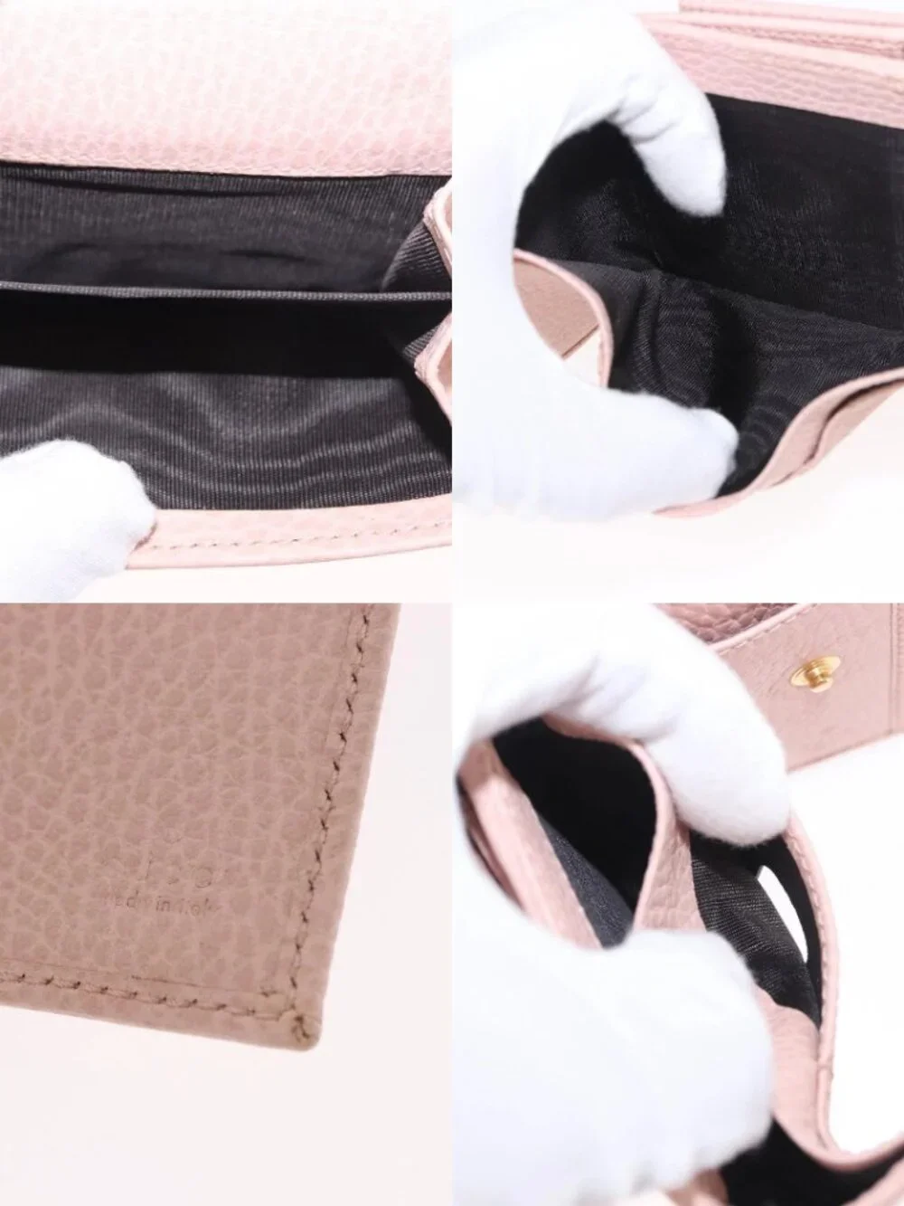 GUCCI GG Marmont Wallet Leather Pink Gold 524672 Auth 186349M